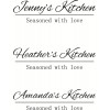 Seasoned with Love - Kitchen Wall Quote with Customized Name